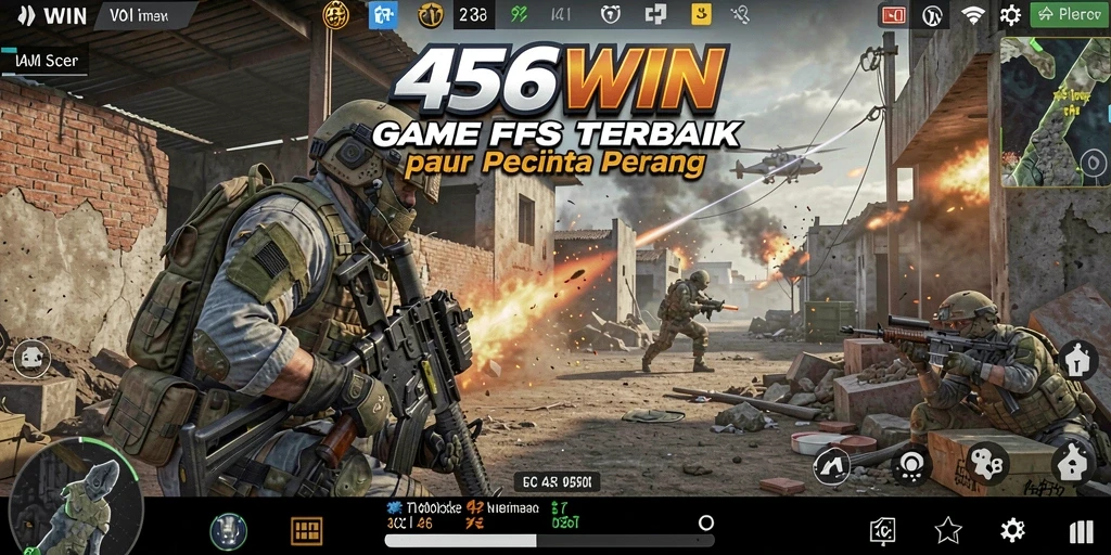 Screenshot gameplay menampilkan aksi seru dalam pertempuran FPS.