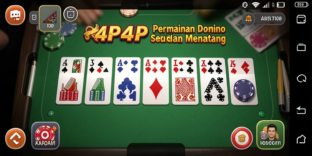 Tampilan gameplay seru dari 4P4P yang menghadirkan domino yang kompetitif.
