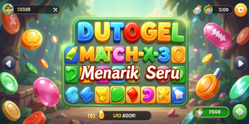 Tampilan gameplay seru di DULTOGEL dengan kombinasi warna-warna cerah.