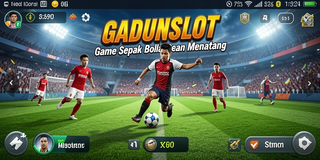 Tampilan gameplay seru dalam GADUNSLOT dengan aksi di lapangan.
