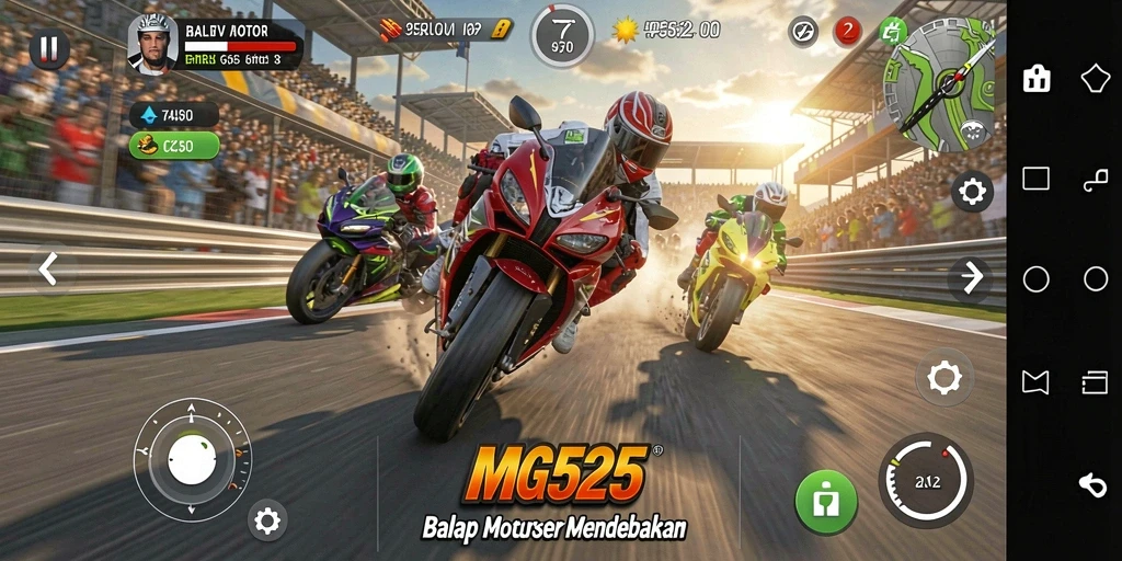 Tampilan menarik dari gameplay balap motor MG525.