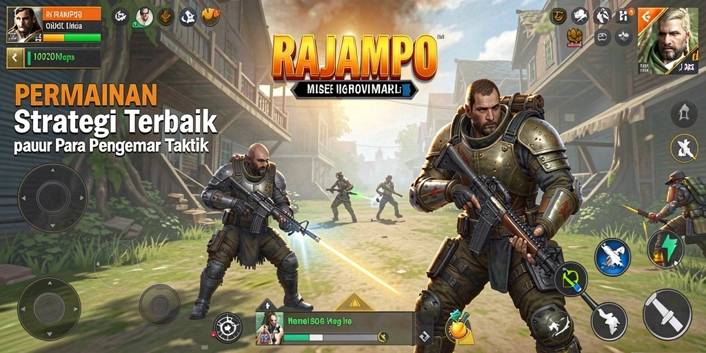 Tampilan gameplay strategis di RAJAMPO yang penuh aksi.