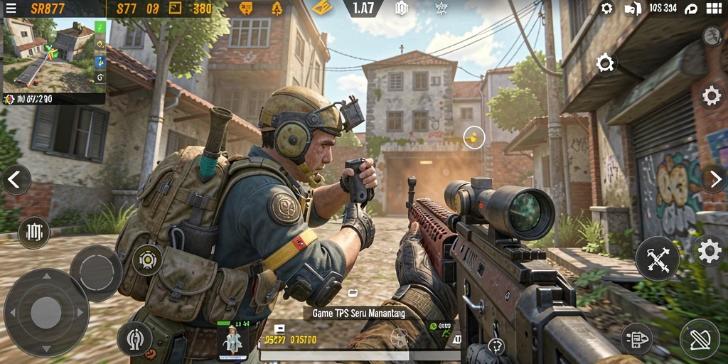 Tangkapan layar SR877 menampilkan aksi gameplay TPS yang mendebarkan.