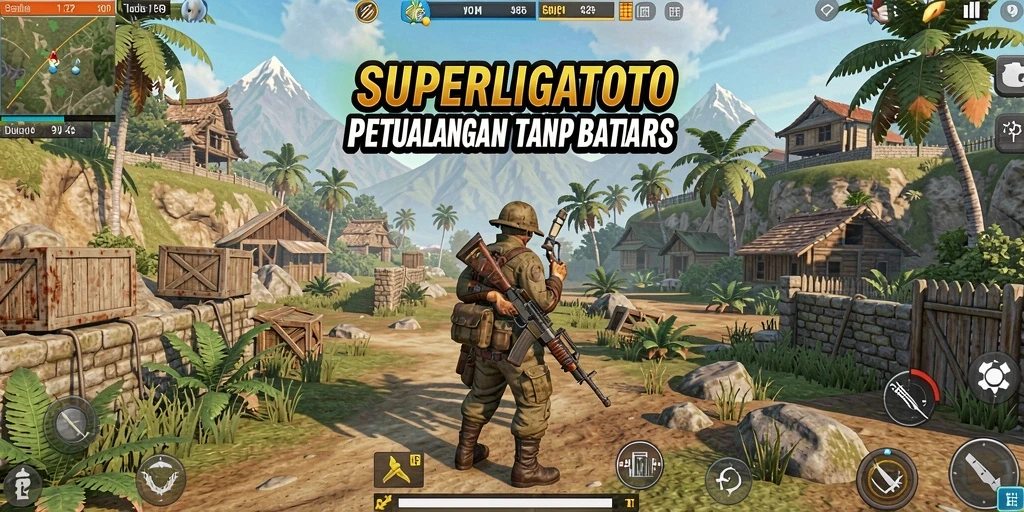 Screenshot gameplay SUPERLIGATOTO menunjukkan petualangan seru di dunia terbuka.